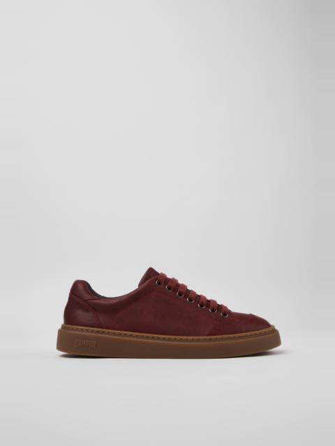 CAMPER Runner Twentyfive Burgundy Leather Sneakers for Men.
