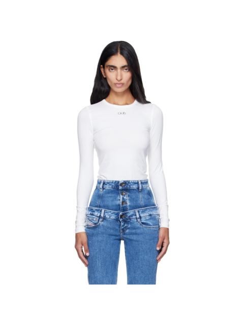 Diesel White T-Uncutieslong-Ls-Od T-shirt