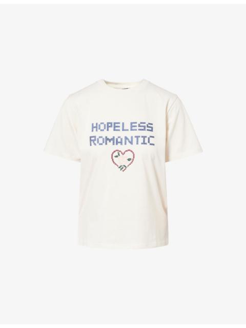 WEEKEND Max Mara Hopeless Romantic Cross-Stitch Cotton-Jersey T-Shirt