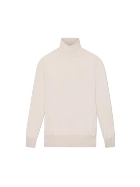 FINE GAUGE CASHMERE SILK ROLL NECK