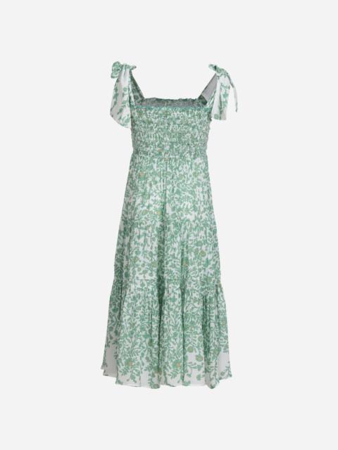 Poupette St Barth Long Dress Triny for girls - Green Lazuli