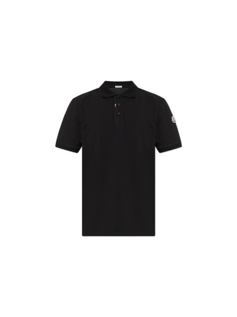 Moncler MONCLER Black Patch Polo New & Authentic (Men's size:XL;)