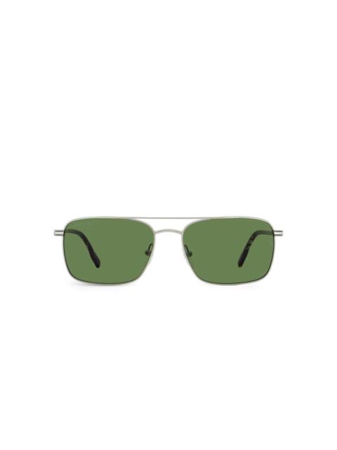LACOSTE double bridge rectangular sunglasses