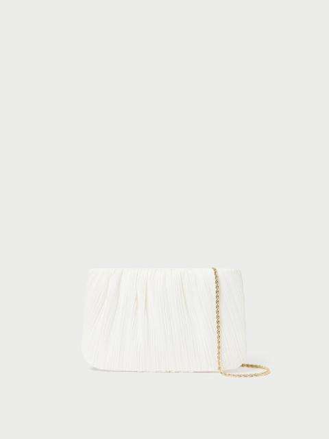 LOEFFLER RANDALL Brit White Flat Pleated Clutch