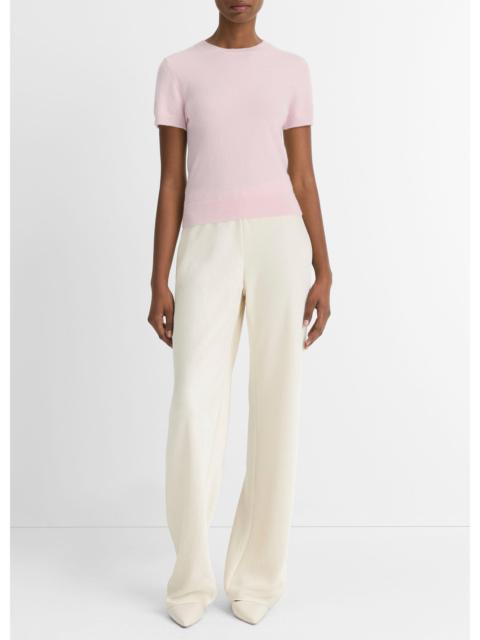 Vince Wool & Cashmere-Blend Short-Sleeve Sweater