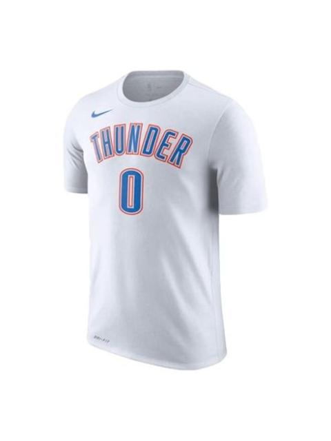 Nike Nike NBA Thunder Westbrook No. 0 Sports TEE Men White 870797-100