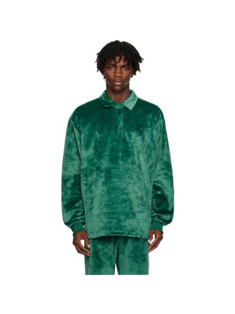 adidas Originals Green Placket Long Sleeve Polo