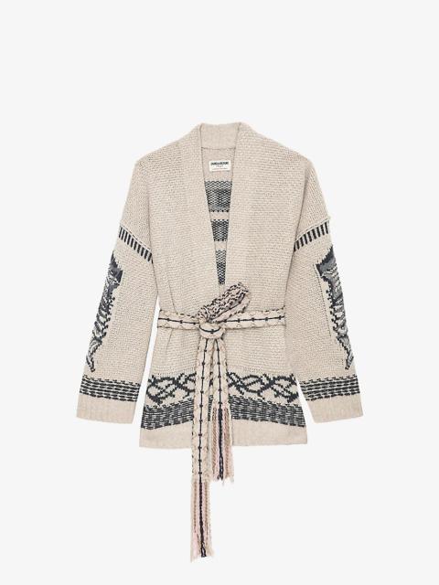 Zadig & Voltaire Aspen tie-waist wool and cashmere cardigan