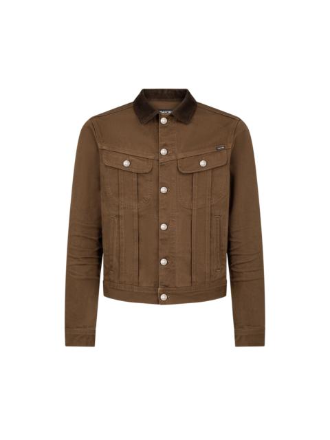 TOM FORD TWILL CORD COLLAR DENIM JACKET