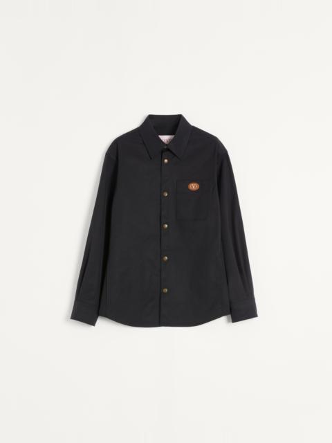 Valentino NYLON SHIRT JACKET WITH RUBBERIZED V DETAIL