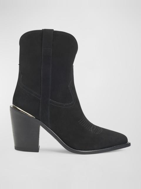 PARTLOW Leigh Anne Suede Western Ankle Booties