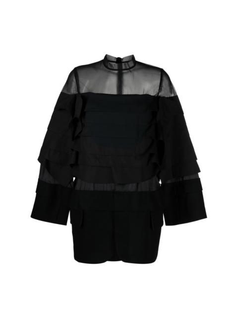 sacai layered-effect panelled minidress