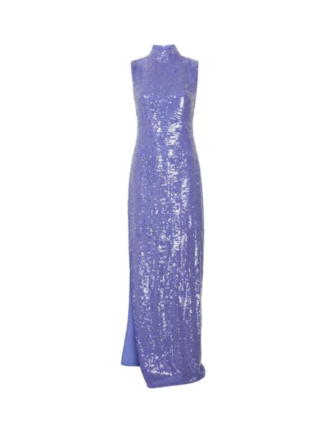 LAPOINTE Sequin High Neck Sleeveless Gown