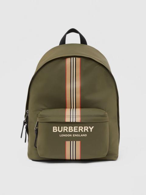 Burberry Logo and Icon Stripe Print ECONYL® Backpack
