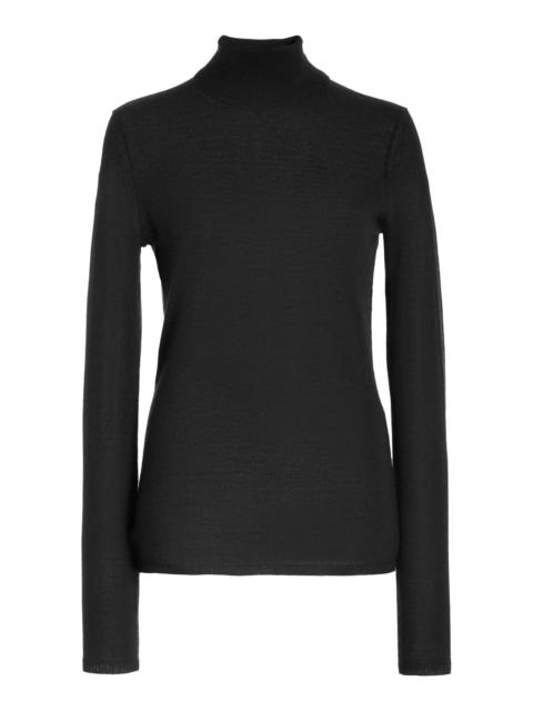 Costa Turtleneck in Black Silk Cashmere