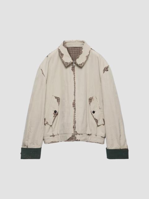 Prada Men's Bonded Devoré Cotton Jacket - Beige Khaki