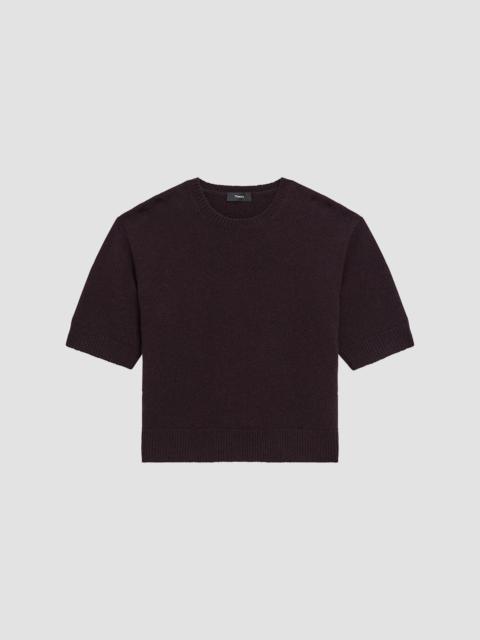Theory Women's Cashmere Knit Crop T-Shirt - Cacao