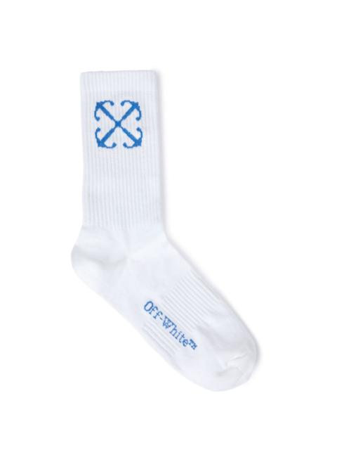 Off-White White Arrow Mid Calf Knit Socks