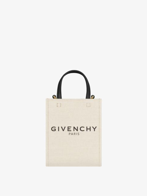 Givenchy MINI G-TOTE SHOPPING BAG IN WASHED CANVAS