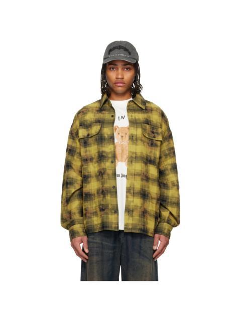 Palm Angels Yellow & Black Curved Logo Check Shirt