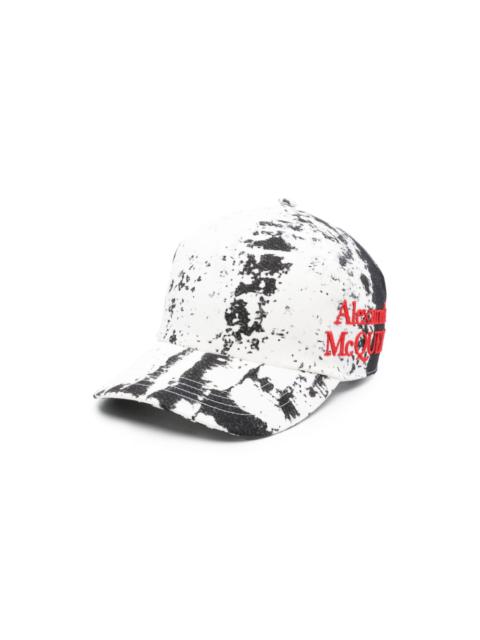 abstract-print cotton hat