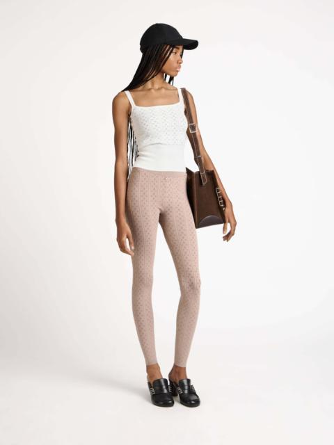 JW Anderson KNITTED POINTELLE LEGGINGS IN TAUPE