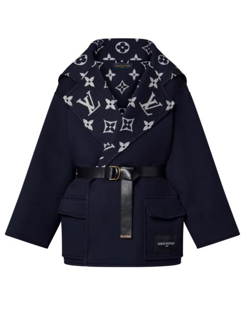 Louis Vuitton Reversible Signature Hooded Wrap Coat