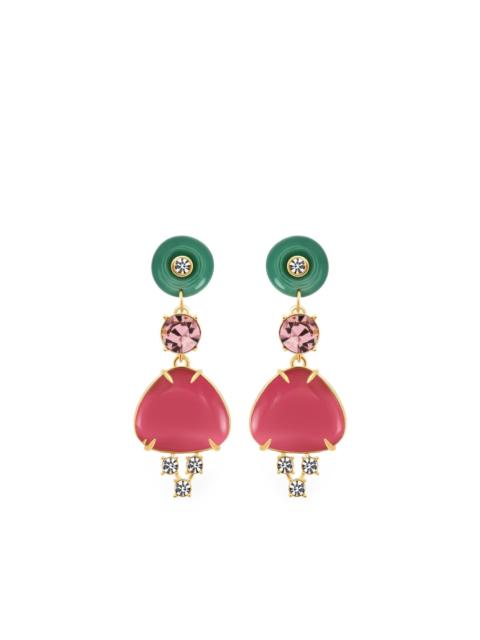 Oscar de la Renta Cabochon crystal drop earrings