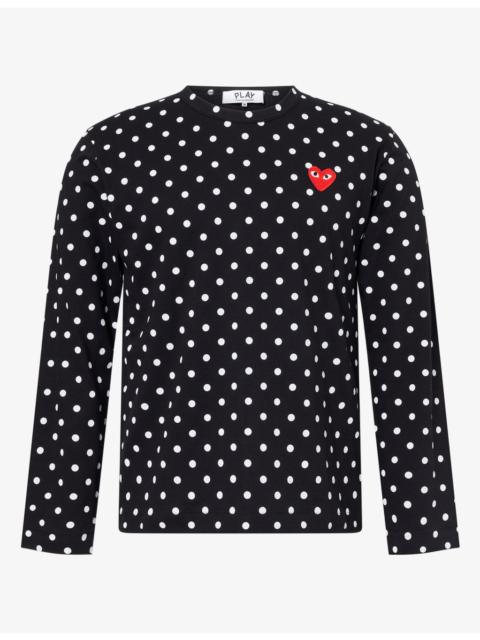 Comme des Garçons PLAY Polka Dot Heart Long-Sleeve Cotton-Jersey T-Shirt
