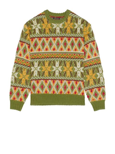 BEAMS PLUS Crew Fair Isle Pattern 3g Sweater