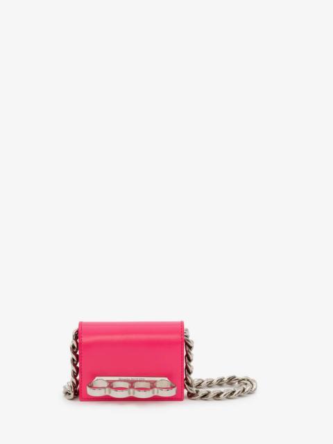 Alexander McQueen The Four Ring Micro in Neon Pink
