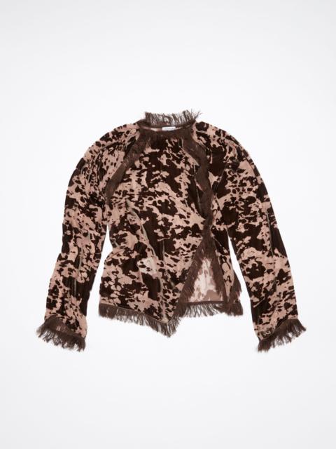 Velvet cow print top - Chocolate brown