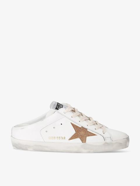 Women's Superstar Sabot 10272 star-embroidered backless leather trainers