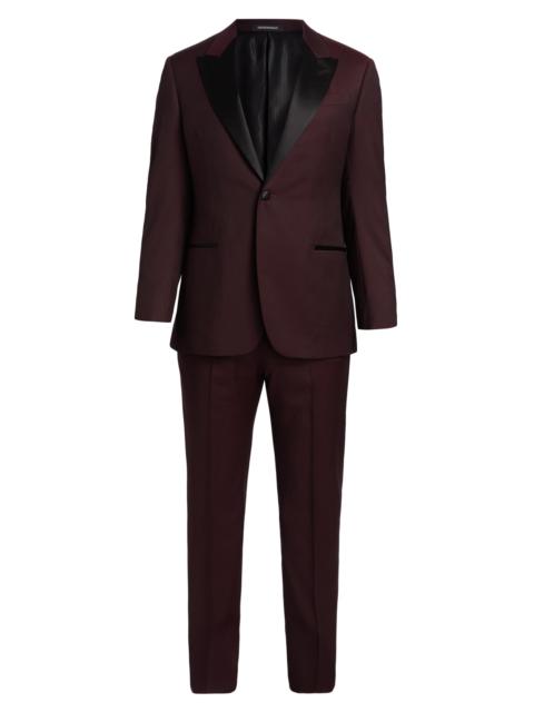 EMPORIO ARMANI Men's Solid Virgin Wool Tuxedo - Merlot