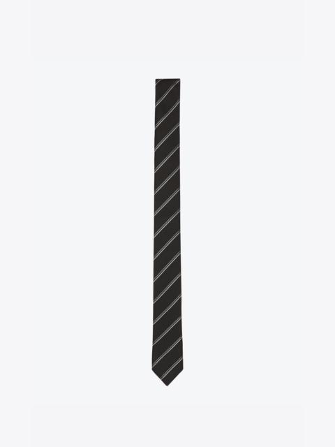 SAINT LAURENT narrow tie in striped silk