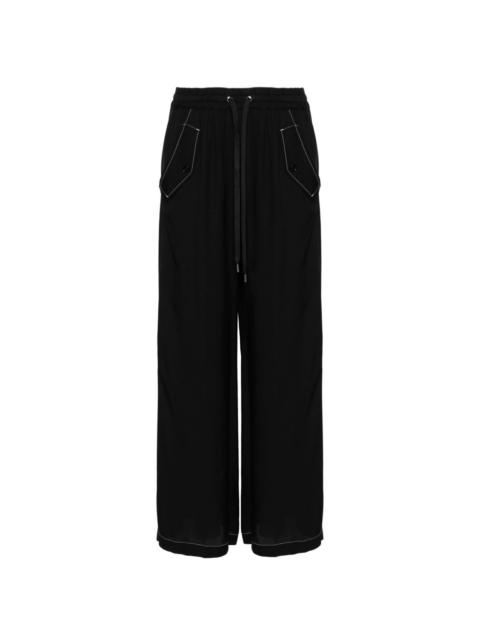 drawstring wide-leg trousers