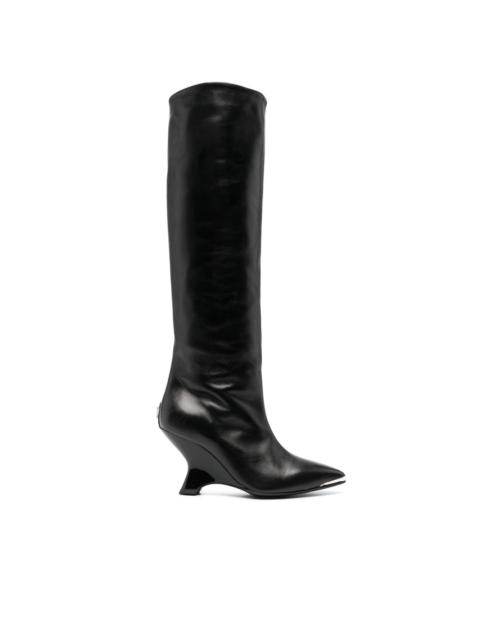 90mm sculpted-heel leather boots