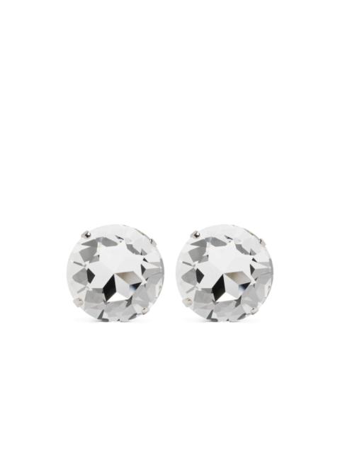 crystal-embellishment clip-on earrings