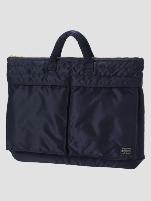 Nigel Cabourn Porter-Yoshida & Co Tanker Short Helmet Bag Large in Iron Blue