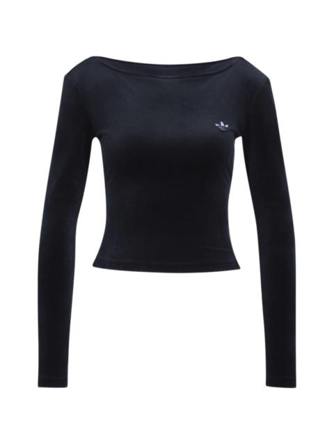 adidas velour open-back top