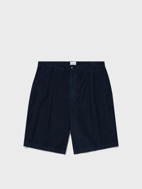 Pleated Seersucker Shorts