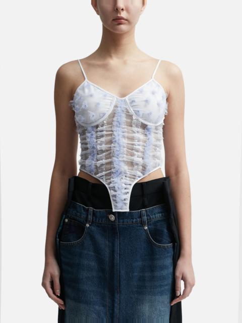 pushBUTTON LACE CORSET TOP