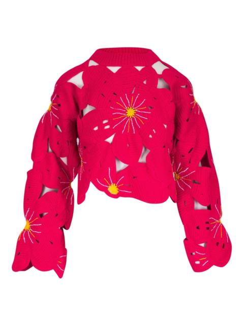 The Elder Statesman floral cut-out sweater