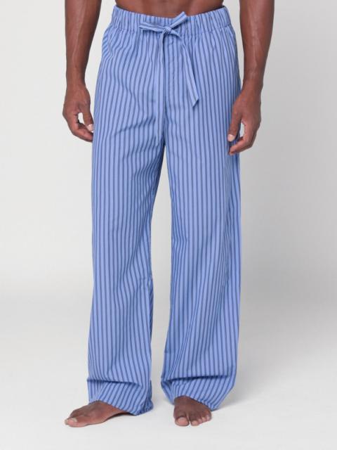TEKLA Striped light blue pyjama trousers