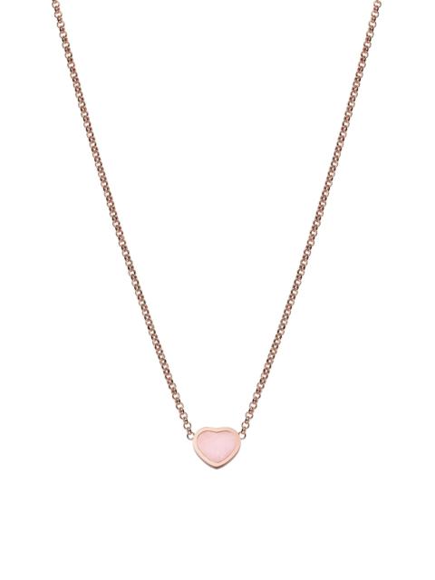 Chopard Women's My Happy Hearts 18K Rose Gold & Pink Opal Pendant Necklace - Pink
