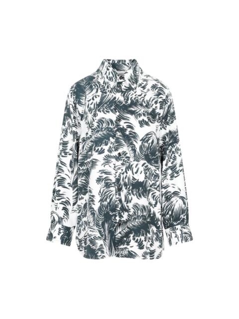 Bottega Veneta GREY PRINTED SILK SHIRT WOMENS CLOTHING