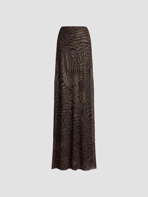 Ralph Lauren Women's Masina Foiled Crinkle Chiffon Skirt - Espresso Multi