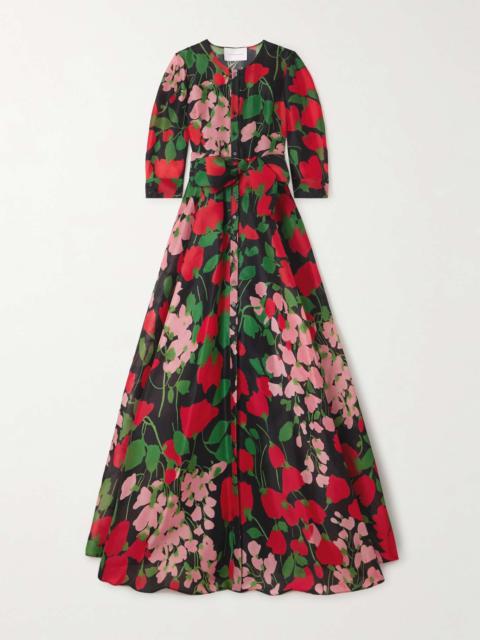 CAROLINA HERRERA Belted floral-print silk-gazar gown Multi