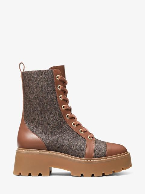 MICHAEL KORS Blake Signature Logo and Leather Boot