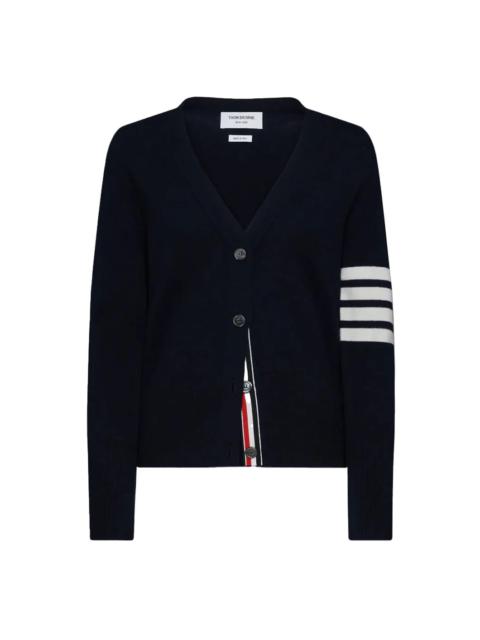 WOOL RELAXED 4-BAR V-NECK CARDIGAN